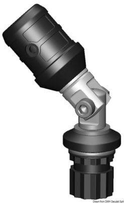 Anschluss mit flexiblem PVC-Sockel 140x140 mm (für Schlauchboote) - Sockel grau, Anschluss schwarz - Kod. 34.303.09 29