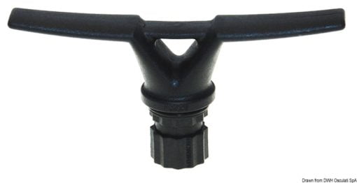 Anschluss mit flexiblem PVC-Sockel 140x140 mm (für Schlauchboote) - Sockel grau, Anschluss schwarz - Kod. 34.303.09 12