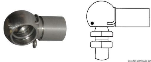 Sprężyna gazowa ze stali inox z głowicą kulkową - mm 500 - kg 29 - Kod. 38.020.46 4