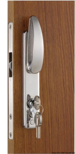Zamek do drzwi przesuwnych z klamkami na wpust, klucz YALE na zewnątrz i blokada wewnętrzna - Lock for sliding doors Contemporary handle - Kod. 38.128.25 5
