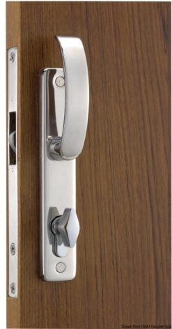 Zamek do drzwi przesuwnych z klamkami na wpust, klucz YALE na zewnątrz i blokada wewnętrzna - Lock for sliding doors Smart handle - Kod. 38.128.24 5