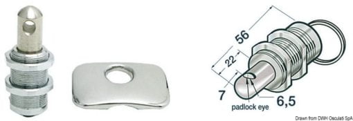 Zamknięcie schowka De Lux - SS peak lock+padlock ring - Kod. 38.405.51 3