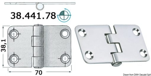 Zawias 2 mm - Hinge reverse knot,SS 70x38,1 - Kod. 38.441.78 3