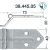 Zawias 2,5 mm - SS hinge w/release pin 118x40 - Kod. 38.445.05 2