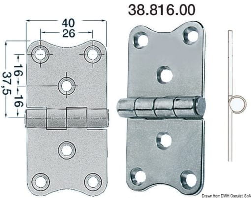 Zawias 2 mm - S.S hinge - Kod. 38.816.00 3