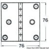 Zawias 1,7mm - S.S blind hinge 76x76mm square - Kod. 38.821.04 2