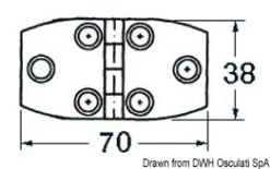 Zawias 1,7mm - S.S blind hinge 51x38 mm trap - Kod. 38.821.05 9