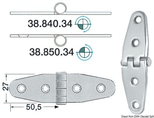 Zawias 2 mm - S.S reverse hinge - Kod. 38.850.34 3