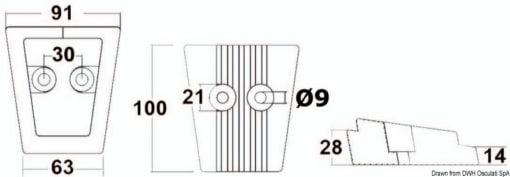 Anoda stopy SX/DPS - Magnesium leg anode Volvo SX/DPS - Kod. 43.554.23 3