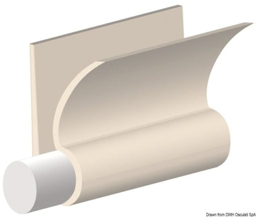 Szyna do umocowania plandek, brezentów i poduszek - White PVC tray for cushions 4m-bar - Kod. 44.010.02 4