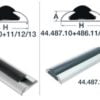 Profil z anodyzowanego aluminium - An.alum.fender profile 75x15mm - Kod. 44.494.10 1