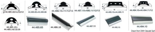 Profil z anodyzowanego aluminium - An.al.fender profile 56x14+5mm - Kod. 44.486.10 3