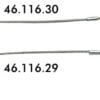 Płytka inox + kabel inox Ø mm 1,6 + kołek inox. Wersja z kołkiem ze sprężyną i składanym języczkiem (46.116.31) - Kod. 46.116.29 1