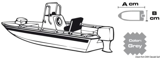 Plandeka do otwartych łodzi z prowadnicą centralną/mostem z szybą przednią - cm 630/710 - Kod. 46.503.13 4