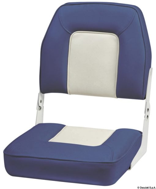 De Luxe, Sitz mit klappbarer Lehne - weiß/blau RAL 9002 + RAL 5013 - Kod. 48.403.03 3