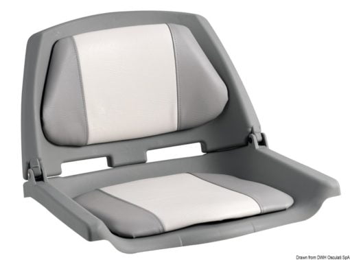 Sitz aus weißem Polyethylen mit einklappbarer Lehne - hellgrau/dunkelgrau - Kod. 48.405.01 3