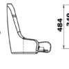 Padded seat w/H51 flip up RAL9010 - Kod. 48.410.06 2