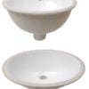 Weiße Keramikwaschbecken, oval, bündig, Unterbau - Kod. 50.188.97 1
