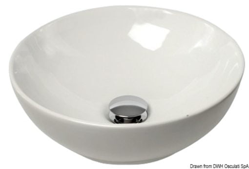 Biały zlewozmywak ceramiczny półokrągły nablatowy. Ø 365 mm - Kod. 50.188.98 3