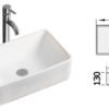 White ceramic sink 350 x 300 mm - Kod. 50.189.10 2