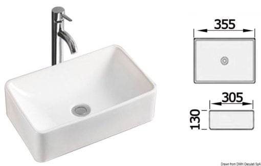 White ceramic sink 350 x 300 mm - Kod. 50.189.10 3