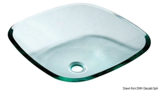 Glas square sink rounded edges 420 x 420 mm - Kod. 50.189.33 3