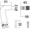 Części zamienne do WC elektrycznych TECMA - Inlet nozzle white Tecma - Kod. 50.226.80 1
