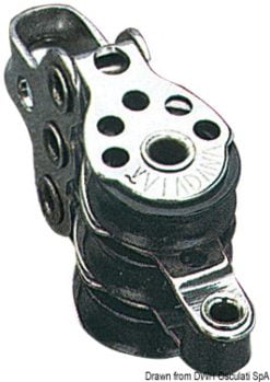 Bloczki micro VIADANA dla lin do 5 mm - Płaszczyzna mocująca z dwiema śrubami - Kod. 55.090.08 23
