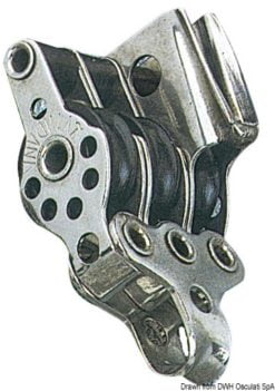 Bloczki micro VIADANA dla lin do 5 mm - Płaszczyzna mocująca z dwiema śrubami - Kod. 55.090.08 20