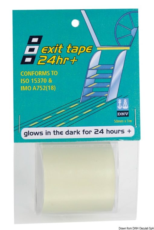 Taśma samoprzylepna luminescencyjna PSP MARINE TAPES Exit Tape - 50 mm x 1 m - Kod. 65.118.30 3