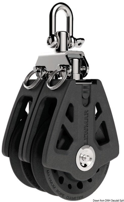Lewmar Synchro Blocks - For rope size mm. 8/10 - Triple with becket and cam cleat - Kod. 68.310.61 26
