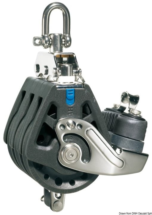 Lewmar Synchro Blocks - For rope size mm. 6/10 - Triple with becket and cam cleat - Kod. 68.310.51 3