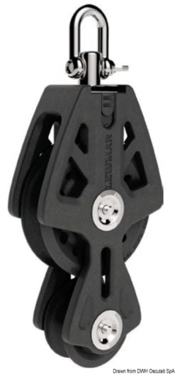 Lewmar Synchro Blocks - For rope size mm. 8/10 - Triple with becket and cam cleat - Kod. 68.310.61 19