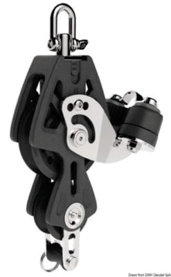 Lewmar Synchro Blocks - For rope size mm. 8/10 - Triple with becket and cam cleat - Kod. 68.310.61 16