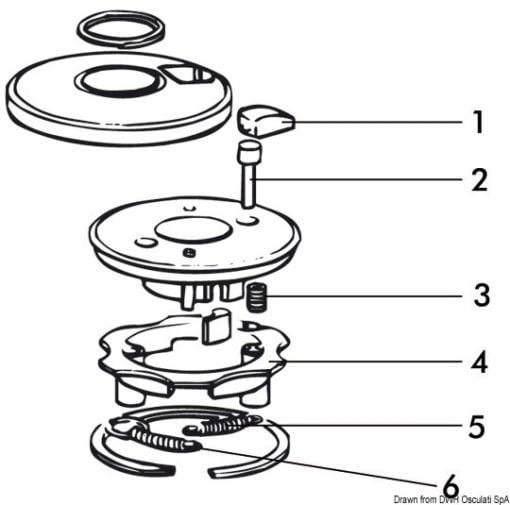 Spare parts for 3-speed winches - Spring support ring, third speed (4) - Kod. 68.955.01 3