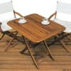 Stolik składany ARC z prawdziwego drewna tekowego - Foldable teak table 70x45cm - Kod. 71.305.76 1