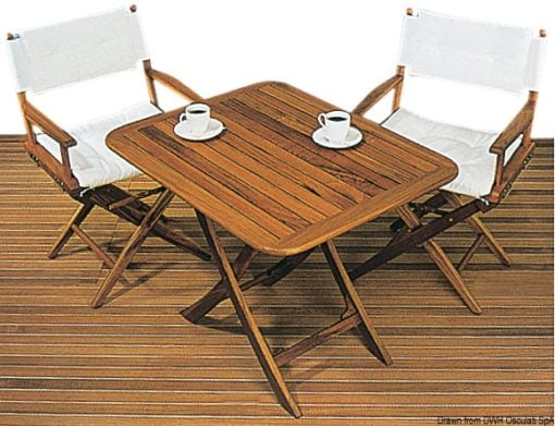 Stolik składany ARC z prawdziwego drewna tekowego - Foldable teak table 90x70cm - Kod. 71.305.75 3