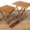Stolik składany ARC z drewna tekowego z dodatkowym blatem - Teak foldable table 60x60cm - Kod. 71.306.00 1