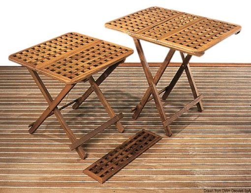 Stolik składany ARC z drewna tekowego z dodatkowym blatem - Teak foldable table 60x60cm - Kod. 71.306.00 3