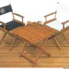 Krzesło składane ARC z prawdziwego drewna tekowego - Teak chair sand fabric - Kod. 71.323.21 1