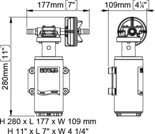 Marco UP10-XA Pump for weed killers 18 l/min - s.s. AISI 316 L - FKM (Viton) seal (12 Volt) - Kod 16440312 4