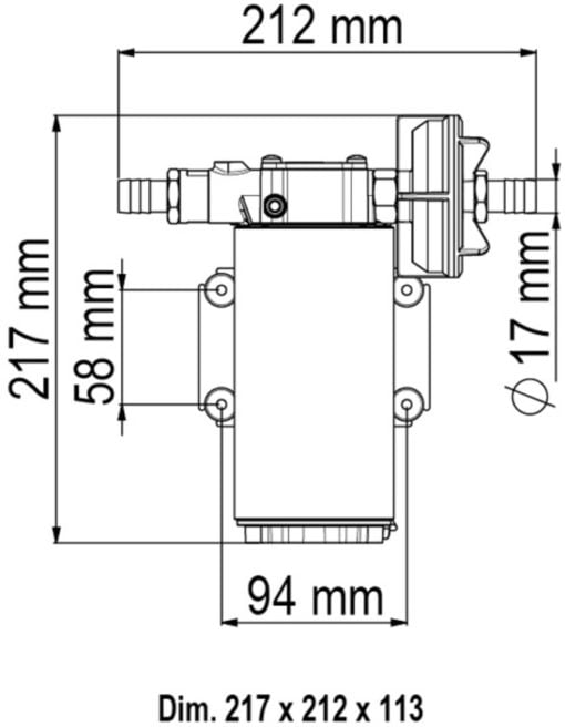 Marco UP12-PV PTFE Gear pump with check valve 36 l/min (12 Volt) - Kod 16430412 6