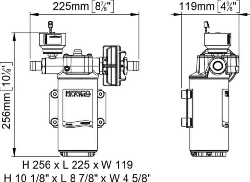 Marco UP14/E-BR 12/24V bronze gear pump with electronic pressure sensor 46 l/min - Kod 16476015 7