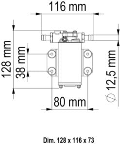 Marco UP2-PV PTFE Gear pump with check valve 10 l/min (24 Volt) - Kod 16420413 9
