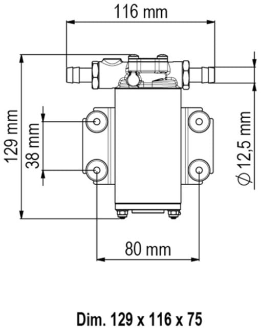 Marco UP2-P PTFE Gear pump 10 l/min (12 Volt) - Kod 16420212 4