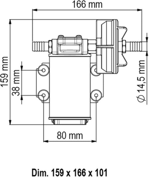 Marco UP3 Bronze gear pump 15 l/min (12 Volt) - Kod 16400012 6