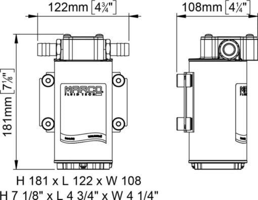 Marco UP6-RK Reversible pump kit 26 l/min with panel (12-24 Volt) - Kod 16406415 8