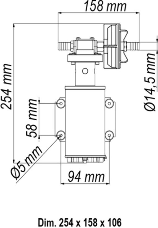 Marco UP9-HD Heavy duty pump with flange 12 l/min (12 Volt) - Kod 16410512 6
