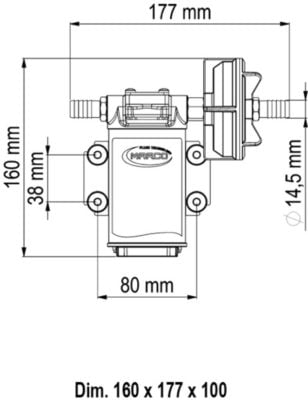 Marco UPX-C 12V Chem pump 15 l/min - s.s. AISI 316 (24 Volt) - Kod 16404113 9