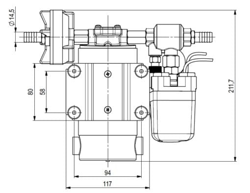 Marco DP12 Deck washing pump kit 5 bar (12 Volt) - Kod 16484012 4